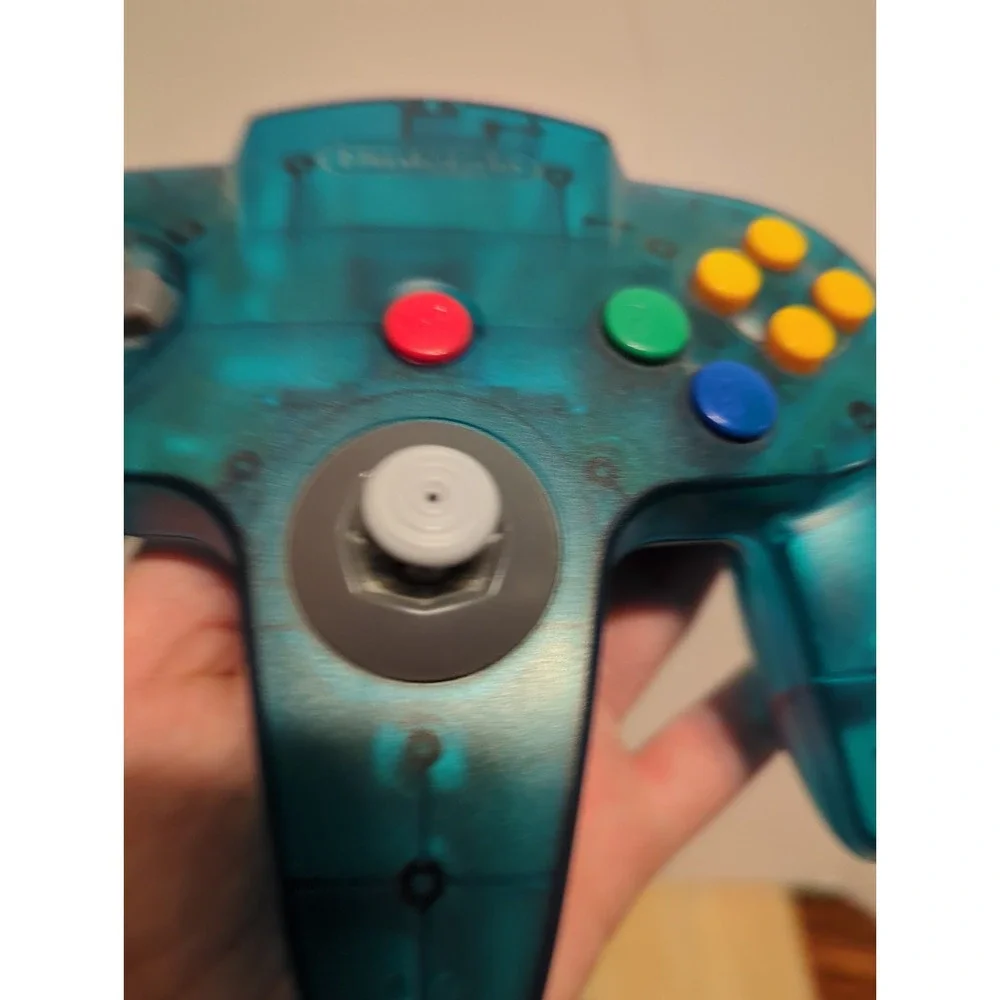 Nintendo 64 Clear Ice Blue Controller OEM NUS-005 Memory Card Tested Funtastic